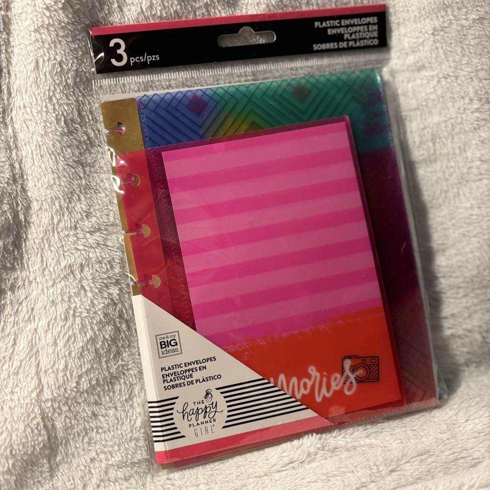 ✨ Brand New! Never Opened! ✨ 3 Pack Happy Planner Girl Plastic Envelopes 💖